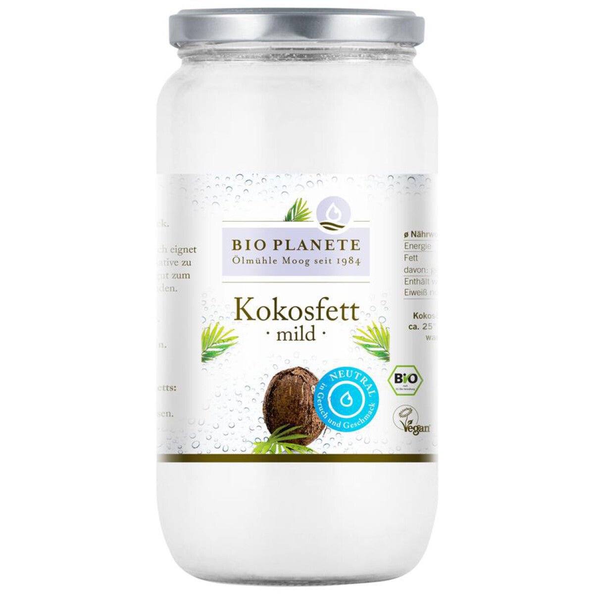 BIO PLANETE Kokosfett mild gedämpft - 950 ml