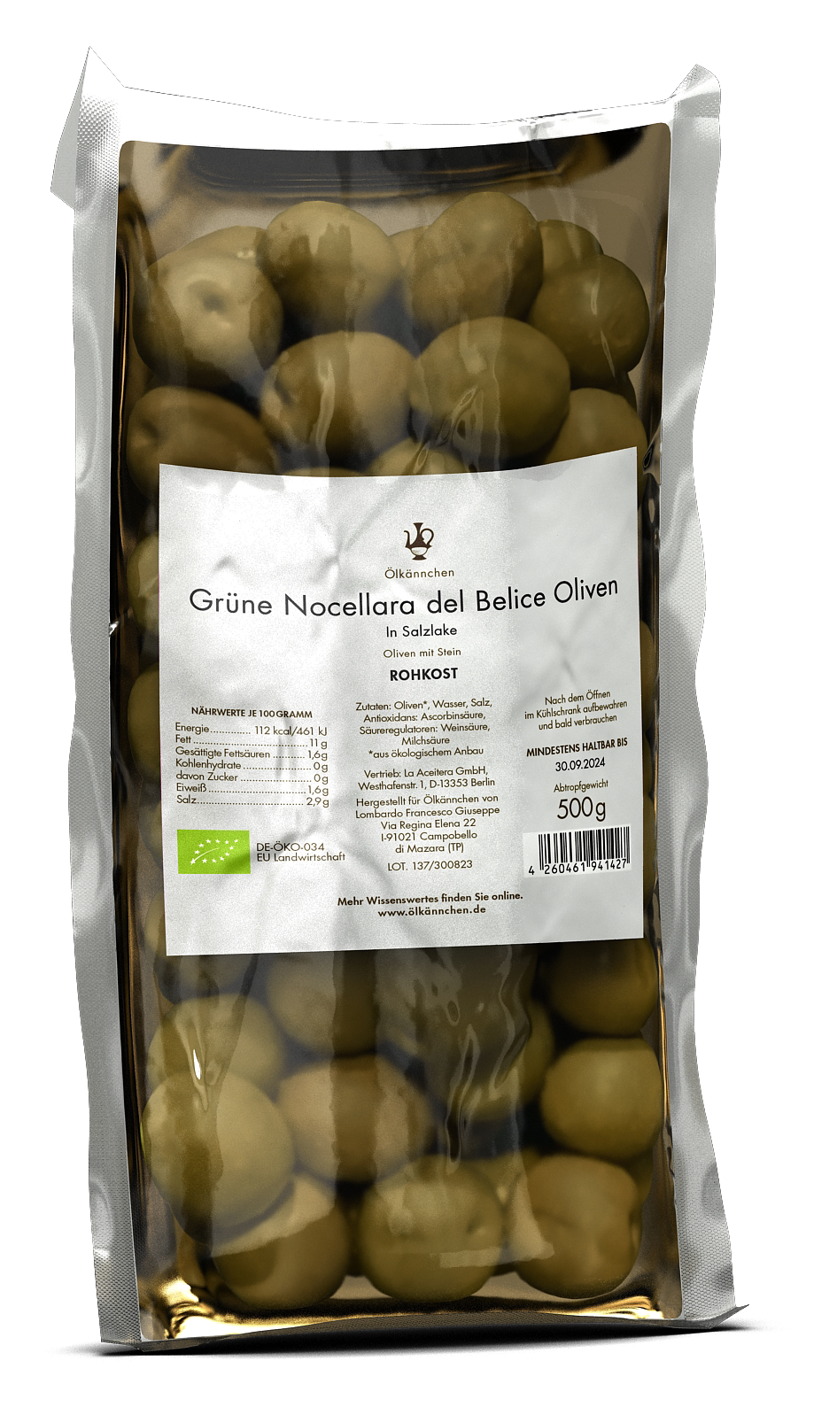 ÖLKÄNNCHEN grüne Nocellara - 500g 